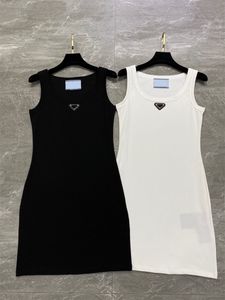 Collant sexy estivi da donna abiti di design di lusso trendy nero bianco elastico casual abito da canotta in cotone