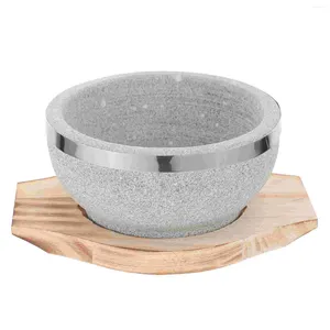 Bowls Korean Soup Stew Ceramic Bowl Natural Pot Bibimbap Cookware Stone Base