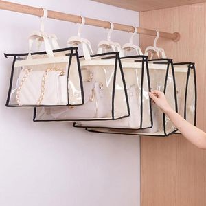 Storage Bags Hanging Handbag Organizer Purse Bag Wardrobe Closet Dust For Women Cover Home Clear Sundry Pouch