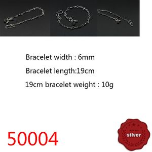 50004 Bracelete de moda personalizada S925 STERLING STERLING Retro Trend Retro Punk Flor cruzada Hip-hop Trendência minimalista Acessórios de hip-hop punk