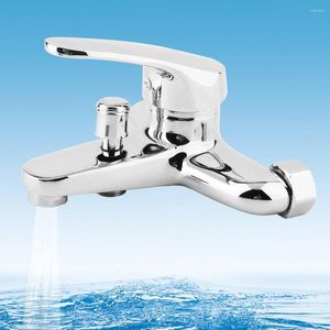 Kitchen Faucets 304 Stainless Steel Double Holes Faucet And Shower Head Bathroom Dual Outlet Water-Tap Triple Valve Cold Water