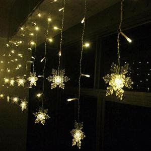 Strings 4m Xmas Snowflake Curtain Light LED String Flexible DIY Fairy Garland For Christmas Wedding Party DecorationLED StringsLED