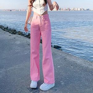 Women's Jeans 2023 10 Colour Women Spring Summer Denim Straight Pants Lady Fashion Casual Trousers Pink Yellow Green Brown Khaki
