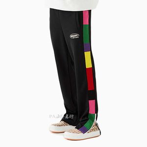 Roupas de grife PA Fatos de treino Moda Pant Palmes Angels 21 Outono/inverno Calças esportivas emendadas coloridas Calças masculinas femininas com zíper lateral Roupas esportivas casuais para venda