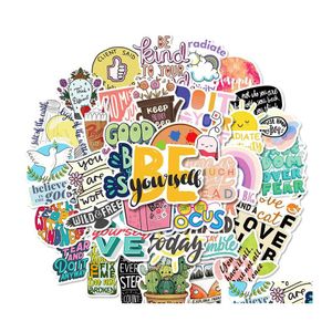 Car Stickers 50 Piece Student Stationery Inspirational Graffiti Sticker Phone Laptop Skateboard Pack For Lage Guitar Helmet Water Cu Dhccb