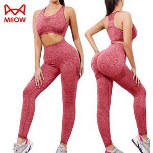 Yoga Outfit MiiOW Yoga Set Woman Gym Set Fitness Sportswear Sexy Push Up Sports Set Workout Clothes For Women Sports Bra Yoga Pants Tracksui P230504