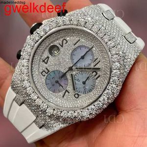Armbandsur Luxury Custom Bling Iced Out Watches White Gold Plated Moiss Anite Diamond Watchess 5a High Quality Replication Mechanical N0W9 JC25