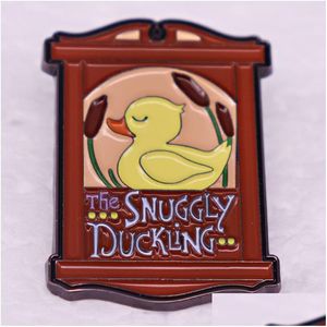 Pins Brooches The Snly Ducking Brooch Cartoon Fairy Tale World Duckling Bar Signboard Badge Gift Pin Drop Delivery Jewelry Dhzfl