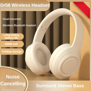 Vendita calda DR58 Wireless Bluetooth 5.0 Cuffie pieghevoli Cuffie con cancellazione del rumore Sport auricolari auricolari per la corsa