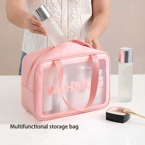 Astucci per cosmetici Astucci per cosmetici Borsa per trucco da viaggio portatile in PVC Borsa per cosmetici da donna Borsa per cosmetici impermeabile trasparente di grande capacità Organizzatore Z0504