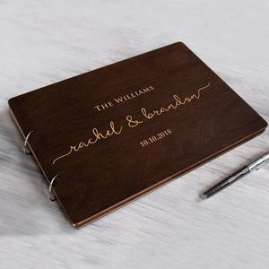 Other Event Party Supplies Personalized Wedding Guest Book Unique Wooden es Custom Name and Date A4 A5 Creative Beautiful 230504
