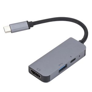 3 em 1 USB C Hub de divisor de divisor para 4K HDMI USB 3.0 Adaptador 1080p Saída de vídeo USB Tipo C Estação de adaptador de cubo