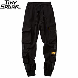 Pantolon 2022 Kalça Jogger Pants Sokak Giyim Erkekler Harajuku Kargo Pantolon Çok Cepleri Hiphop Joggers Pantolon Siyah Track Pants Hipster