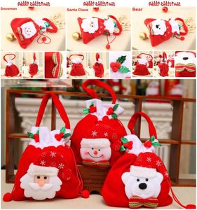 Storage Bags Home Snowman Cloth Gift With Handles For Cookie Candy Drawstring Merry Christmas Santa Claus Decorations