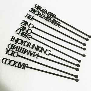 Other Festive Party Supplies 50PCS Personalized Swizzle Sticks Cocktail Name Drink Stirrers Table Place Card Wedding Gift Baby Shower Decor 230504