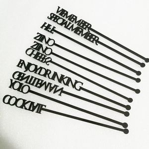 Andra festliga festleveranser 50st Personlig Swizzle Sticks Cocktail Name Drink Stirrers Table Card Wedding Present Baby Shower Decor 230504