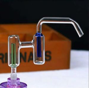 Smoking Pipes Europe and America Colored multi spiral Glass Hookahs Bongs Double filter kettle glass walkway