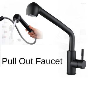 Kitchen Faucets Black Faucet Pull Out Pure Stream Spray Shower Head Mixer Cold Sink Water Tap Single Handle Bathroom Accessories SUS