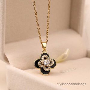 Pendant Necklaces Spinning Luxury Layered Crystal Rotatable Pendant Necklace Stainless Steel Gold Color Jewelry