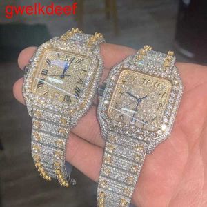 Armbandsur Luxury Custom Bling Iced Out Watches White Gold Plated Moiss Anite Diamond Watchess 5a High Quality Replication Mechanical 36Jo 9T37