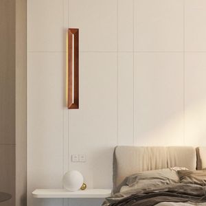 Lâmpada de parede moderna minimalista LED de madeira maciça design nórdico arte decoração de cabeceira de cabeceira ac220v branco quente branco