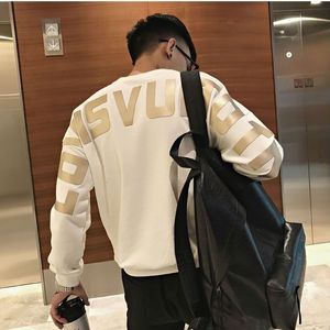 Men's T-Shirts Men's Fashion Luxury Warm Streetwear Sweatshirt Casual Spring Autumn Letters Print Loose O-Neck Y2k Male Long Sleeve Top Clothes 230504