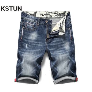 Men s Jeans KSTUN Summer Stretch Short Ripped Fashion Casual Slim Fit High Quality Elastic Denim Shorts Male Distressed 230503