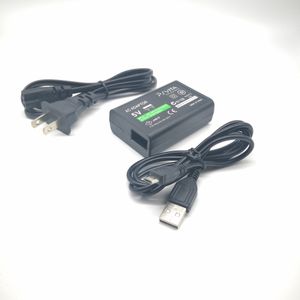 5V AC Power Adapter med USB -laddning Kabelkabel EU US Plug Home Wall Charger för Sony PS Vita PSVITA PSV 2000 Spelkonsol