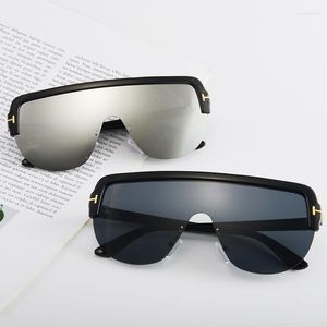 Okulary przeciwsłoneczne vintage półfinałowe mężczyźni kobiety One Piece Obiektywne okulaszki lustro okulary przeciwsłoneczne pół ramy metalowe metalowe okulary Anti Uv400 Oculos