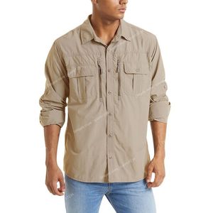 EKLENTSON Tactical Hiking Shirts Men Long Sleeve Cargo Work Shirts Summer Outdoor Quick Dry Military Combat Hunting Shirt Camping Hiking Apparel