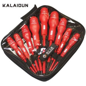 Schroevendraaier KALAIDUN Screwdriver Set 9 Pcs/set Magnetic Insulated Handle Tools High Voltage 1000V Slotted Phillips Screw Driver Electrician