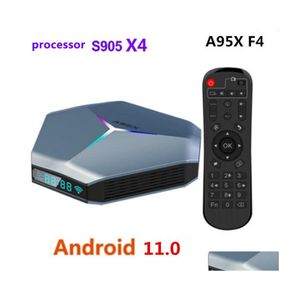 Altri dispositivi elettronici Tv Box A95X Set Top Lettore di rete 4Core Android 11 4 K 8K Hd 2.4G 5G Wifi 128G Grande memoria Clear Smooth Senza Dhmkk