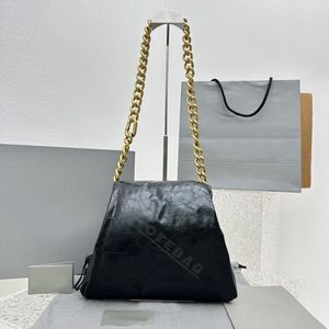 Summer 23 new Puffer Large Bag Designer pelle di vitello Arena nera Hardware argento invecchiato Borse a tracolla Un manico tubolare Tracolla a catena removibile Chiusura con cerniera