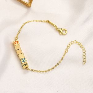 Fashion 18K Gold Plated Bracelet Womens Love Letter Bracelets Wedding Party Luxury Jewelry 925 Silver 2023 Chain Bracelet New Style Family Jewelry