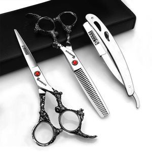 Nożyczki nożyce 677589 cal Salon Salon Nożyczniki czarne niemieckie profesjonalne włosy nożyczki fryzjerskie Zestaw narzędzie brzytwy fryzury 240124