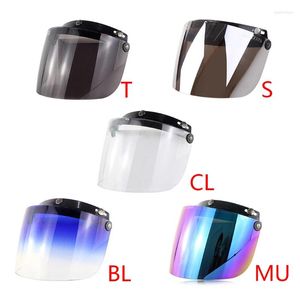 Motorcykelhjälmar 3-SNAP Vänd ner Visor Shield Lens för Open Face Motorcross Helm