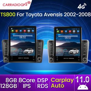 9.5 인치 테슬라 스크린 128G DSP RDS 자동차 DVD 라디오 GPS 내비게이션 TOYOTA AVENSIS T25 2002-2008 용 멀티미디어 비디오 플레이어