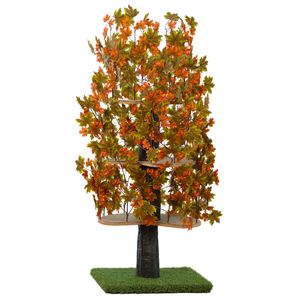 Tree with Leaves, House Activity Tree, Multi-Level Condo for Indoor Cats, Square Base
