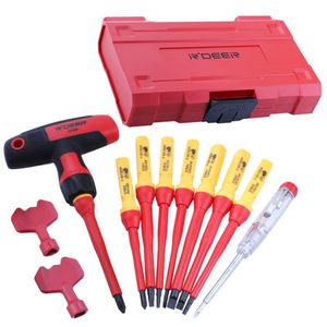 Schroevendraaier Set di cacciaviti isolati VDE Cacciavite di precisione Punta Torx con intaglio magnetico Kit di utensili manuali per elettricisti Strumento di riparazione cacciavite