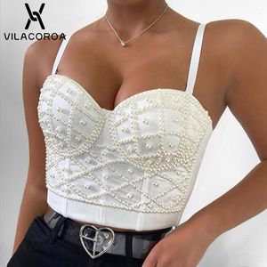 Camisoles Tanks Corset Gothic Sexy Top Women Solid Fashion High midja Slim Crop Woman Party Temperament Pendling Tube 230503