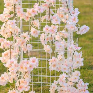 Fiori decorativi 1.8M Artificiale Sakura Vine Wedding Garden Rose Arch Home Party Decoration Piante di album di seta finta da sposa