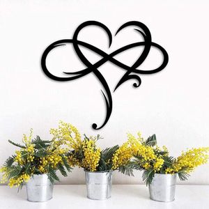 Decorative Figurines Objects & Wall Metal Heart Hanging Creative Love Sign Art Sculpture Ornament Decoration Home Decor Kids Room Decals