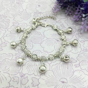 Strand Ethnic Style Retro Tibetan Silver Bracelet Women's Ringing Bell Anklet Dance Performance Accessories For Women