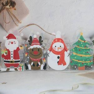 Geschenkpapier, 4 Stück, durchsichtiges Fenster, Muffin, Weihnachtspapier, Pralinenschachtel, Weihnachtsmann, Kinderkuchen, Verpackung, Partg, Merry Party Supplies