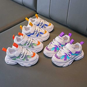 Athletic Outdoor 2022 Spring New Boys Trainers Mesh Girls Breathable Korean Baby Toddler Fashion Soft Bottom Children's Sports Shoes Kids F01213 AA230503