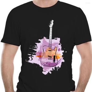Erkekler Tişörtleri Waterpaint Mor Guitar Erkek Tee -Klasik Benzersiz Gömlekle Görüntüleme