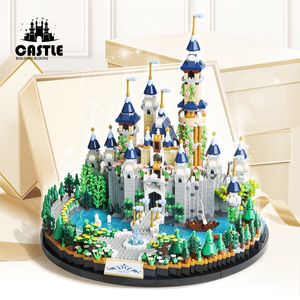 Blocks 3600pcs desenho animado Dream Tale Princess Castle Architecture Building View View Micro Modelo Brinquedos de tijolos para meninas Presente de crianças 230504