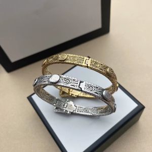 Moda srebrna litera pasek naciśnij klamra bransoletka wzór emalia posrebrzana bransoletka w stylu vintage dostawa