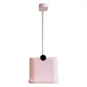 Masa lambaları masa lambası ile usb şarj port kolej yurt odası esaslar ev ofis çalışması için ışık pembe