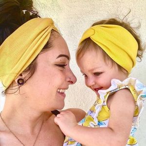 Hair Accessories 2Pcs Mother & Baby Children Turban Band Girls Solid Knot Stripe Hairband Headbands Parent-Child Headwear